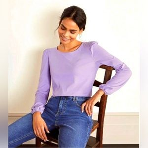 Boden Supersoft Long Sleeve Tee in Cool Violet